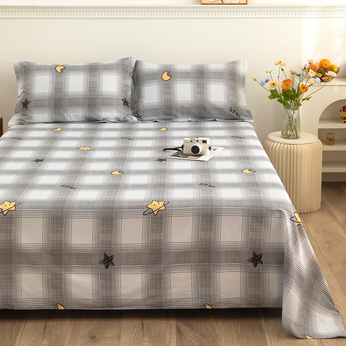 91家纺网 家纺一手货源 找家纺  雨萝家纺 新款12868全棉纯棉床单 星空印记