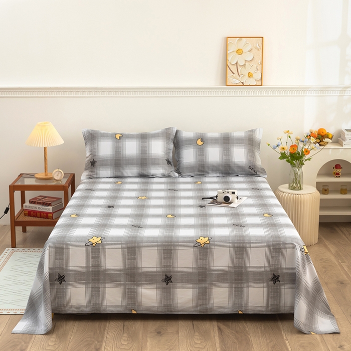 91家纺网 家纺一手货源 找家纺  雨萝家纺 新款12868全棉纯棉床单 星空印记