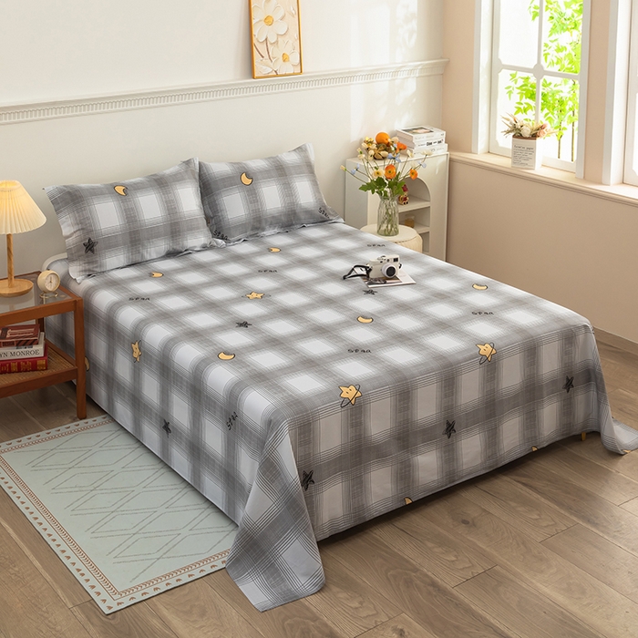 91家纺网 家纺一手货源 找家纺  雨萝家纺 新款12868全棉纯棉床单 星空印记