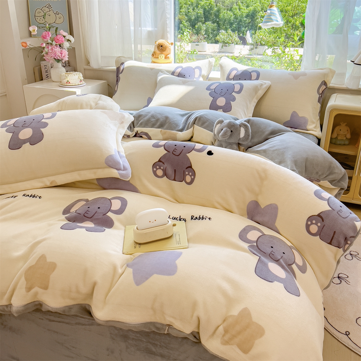 91家纺网 家纺一手货源 找家纺 （总）五月家纺 2025新款A类高克重保暖印花牛奶绒四件套