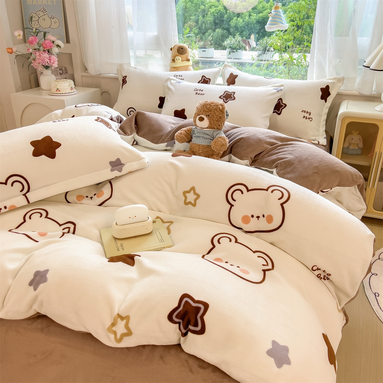 91家纺网 家纺一手货源 找家纺 （总）五月家纺 2025新款A类高克重保暖印花牛奶绒四件套