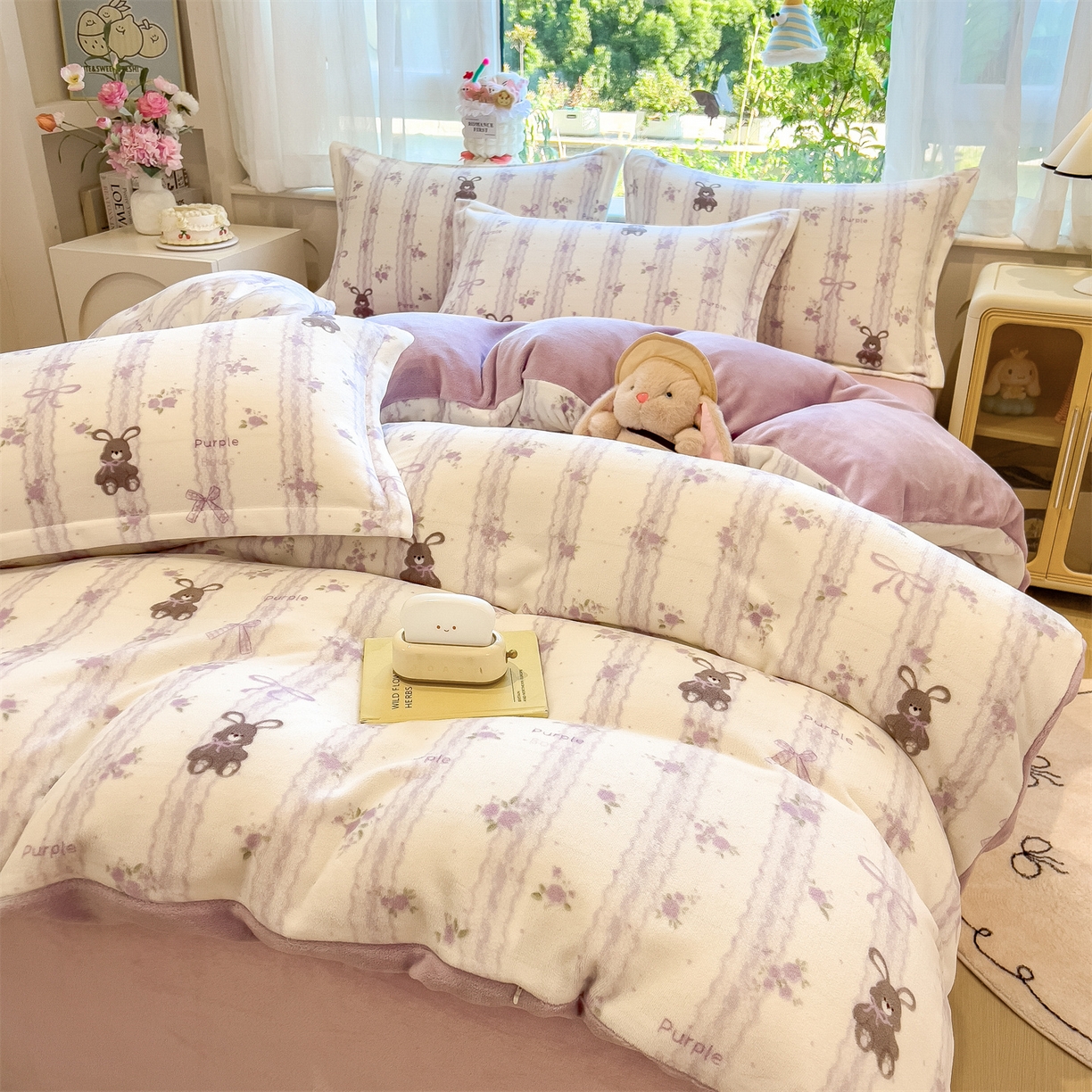 91家纺网 家纺一手货源 找家纺 （总）五月家纺 2025新款A类高克重保暖印花牛奶绒四件套