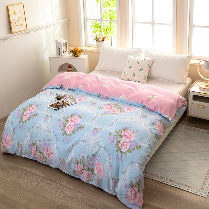 91家纺网 家纺一手货源 找家纺  雨萝家纺 新款12868全棉被罩纯棉被套 花叶倾城