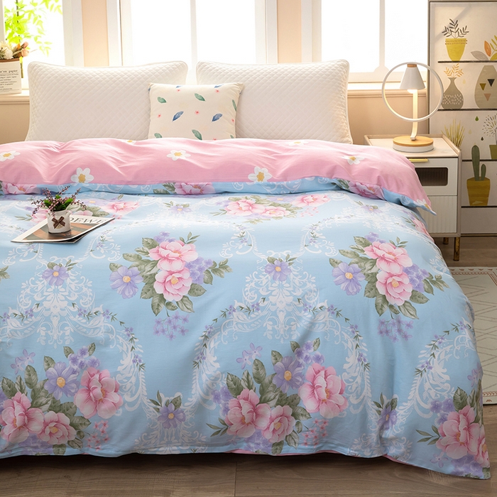 91家纺网 家纺一手货源 找家纺  雨萝家纺 新款12868全棉被罩纯棉被套 花叶倾城