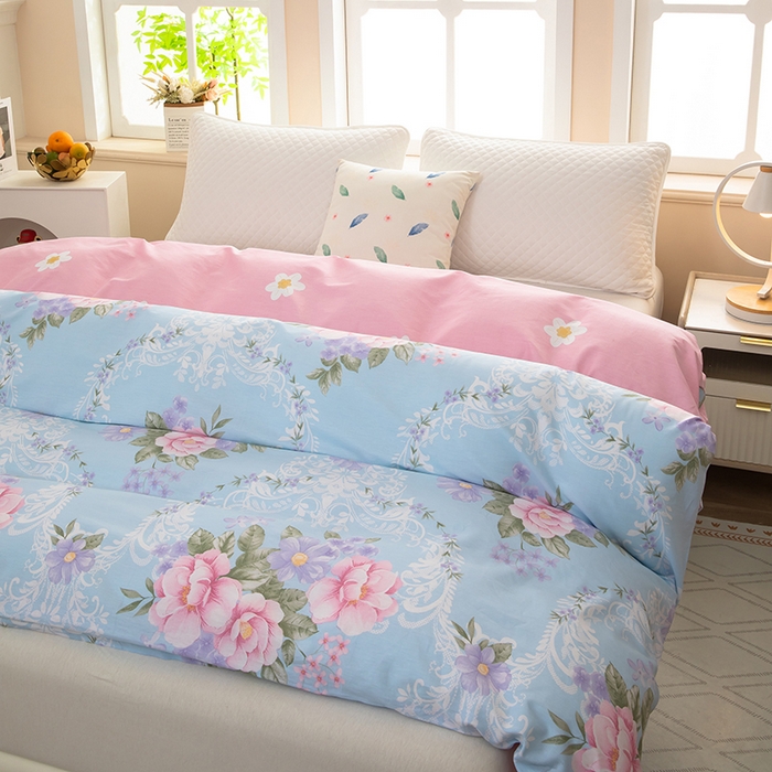 91家纺网 家纺一手货源 找家纺  雨萝家纺 新款12868全棉被罩纯棉被套 花叶倾城