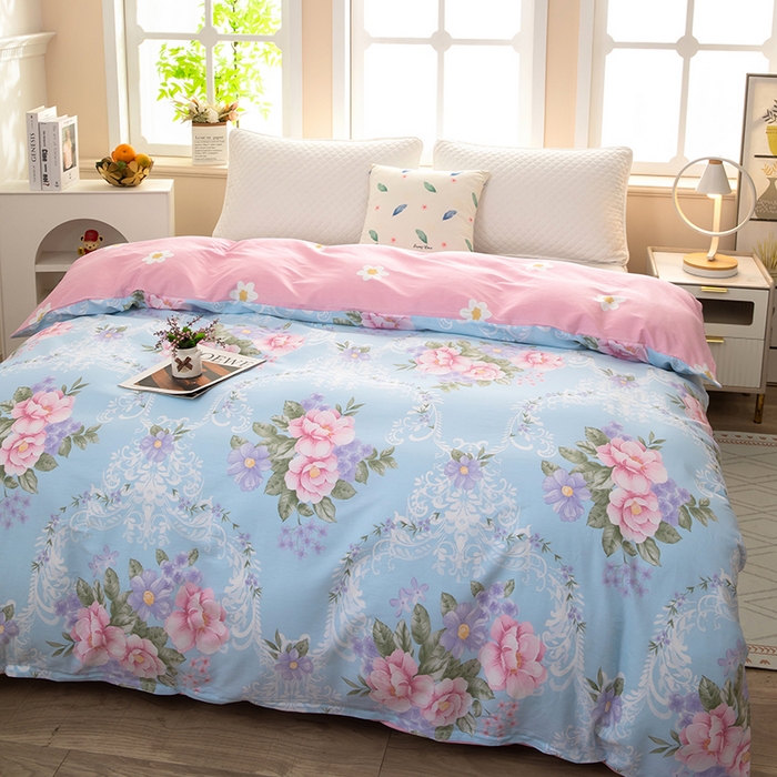 91家纺网 家纺一手货源 找家纺  雨萝家纺 新款12868全棉被罩纯棉被套 花叶倾城