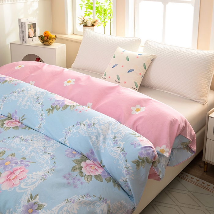 91家纺网 家纺一手货源 找家纺  雨萝家纺 新款12868全棉被罩纯棉被套 花叶倾城