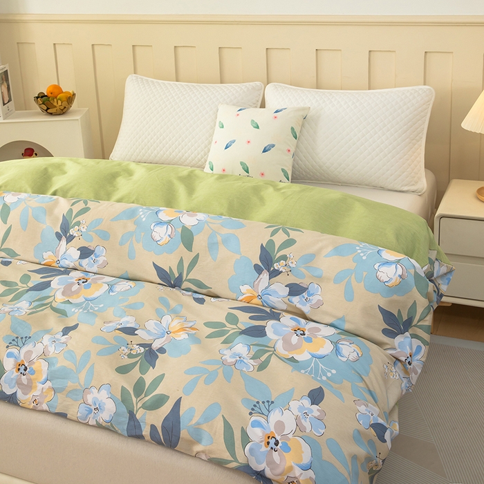 91家纺网 家纺一手货源 找家纺  雨萝家纺 新款12868全棉被罩纯棉被套 木棉花