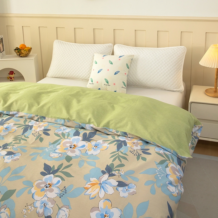 91家纺网 家纺一手货源 找家纺  雨萝家纺 新款12868全棉被罩纯棉被套 木棉花