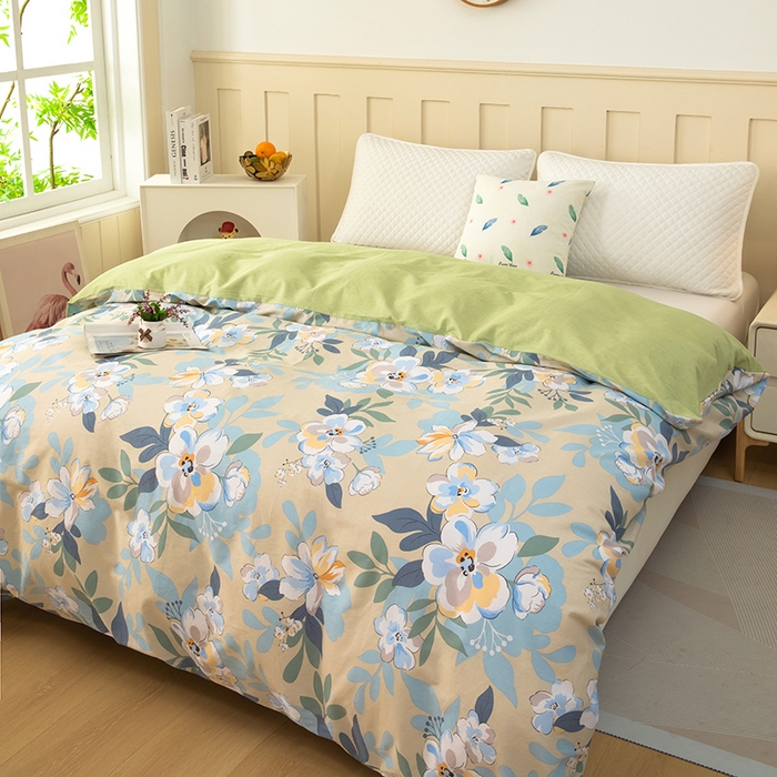 91家纺网 家纺一手货源 找家纺  雨萝家纺 新款12868全棉被罩纯棉被套 木棉花