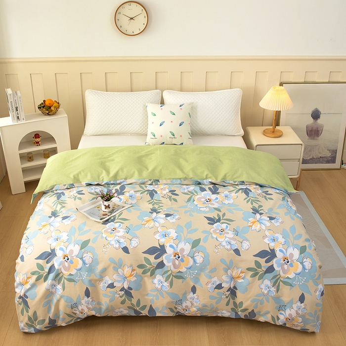  雨萝家纺 新款12868全棉被罩纯棉被套 木棉花