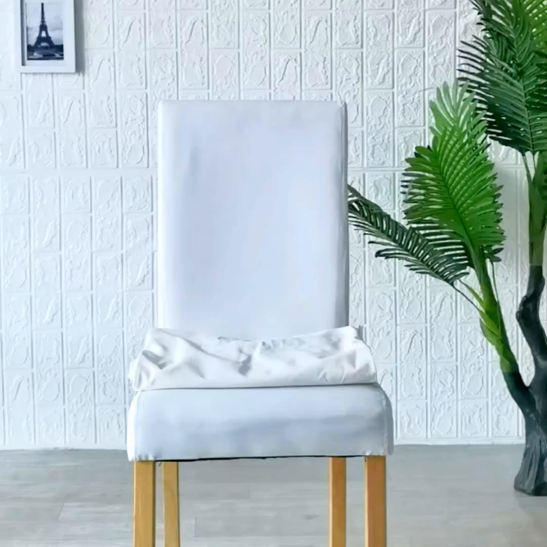 91家纺网 家纺一手货源 找家纺 （总）壹零特色家纺 弹力防水PU一体式大码斜摆连体椅套 家用饭店人造革纯色椅子套