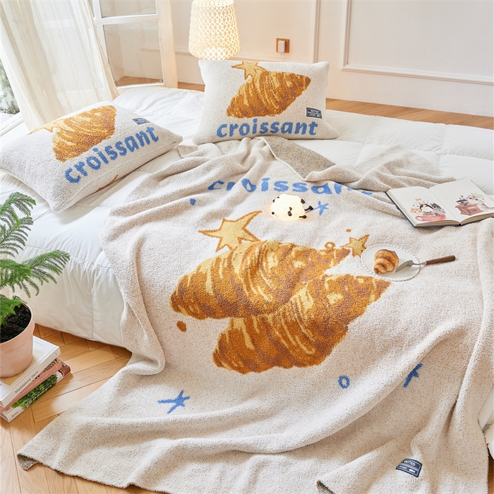 91家纺网 家纺一手货源 找家纺 （总）暖绵绵家纺 2025新款甜品点心系列毯子毛毯抱枕套