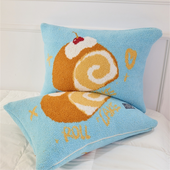 91家纺网 家纺一手货源 找家纺 暖绵绵家纺 2025新款甜品点心系列毯子毛毯抱枕套 拉贝瑞