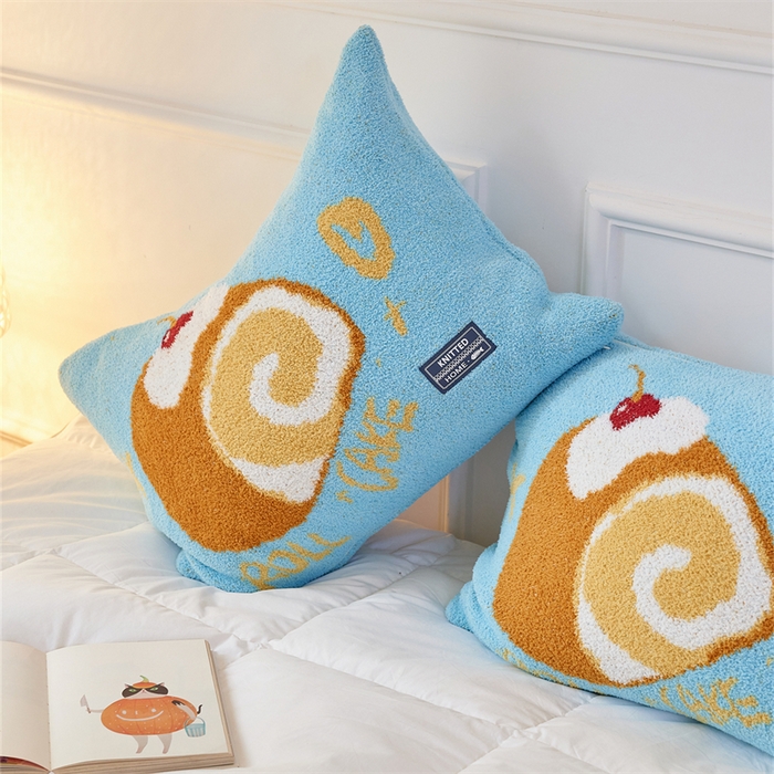 91家纺网 家纺一手货源 找家纺 暖绵绵家纺 2025新款甜品点心系列毯子毛毯抱枕套 拉贝瑞