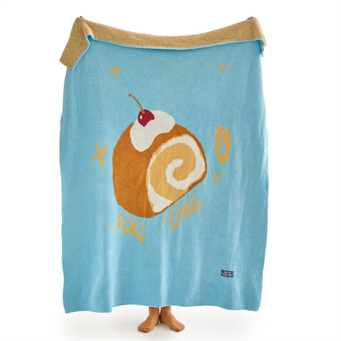 91家纺网 家纺一手货源 找家纺 暖绵绵家纺 2025新款甜品点心系列毯子毛毯抱枕套 拉贝瑞