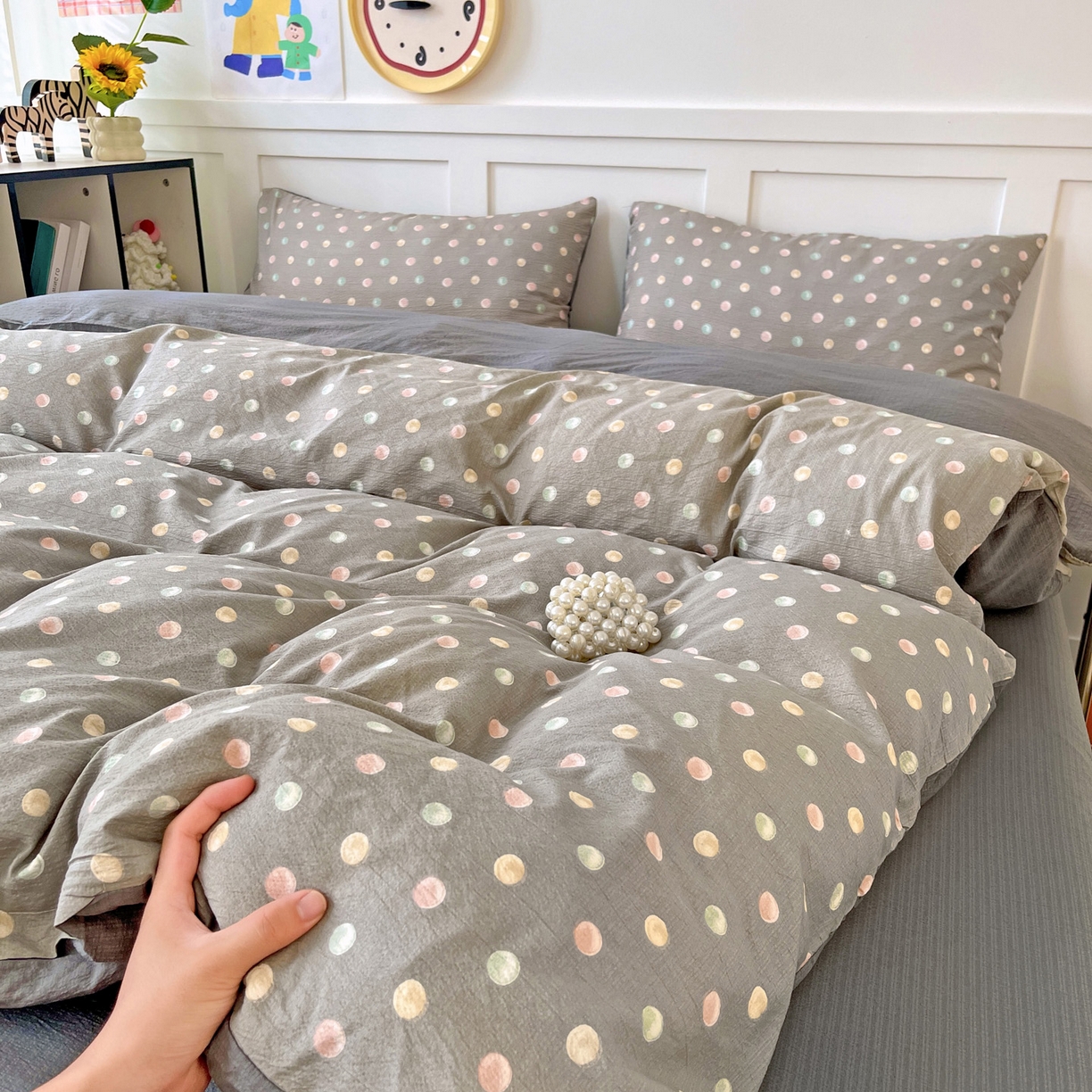 91家纺网 家纺一手货源 找家纺 （总）王朝国际 2025新款爆款云感亚麻有氧双层纱皱皱双层纱四件套