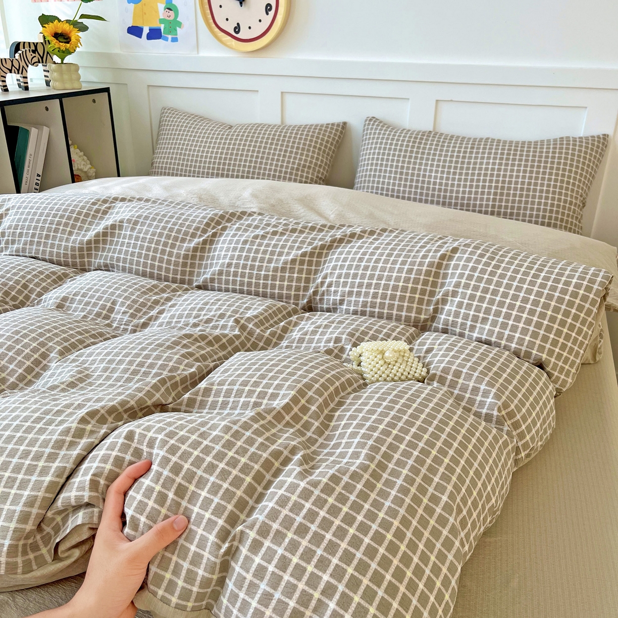 91家纺网 家纺一手货源 找家纺 （总）王朝国际 2025新款爆款云感亚麻有氧双层纱皱皱双层纱四件套