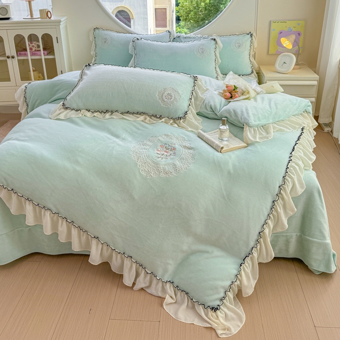 91家纺网 家纺一手货源 找家纺 （总）橘子家 2025新款婴儿绒床上四件套系列-维纳斯