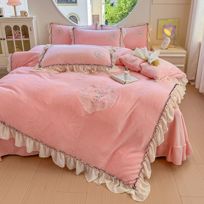 91家纺网 家纺一手货源 找家纺 （总）橘子家 2025新款婴儿绒床上四件套系列-维纳斯