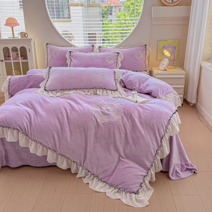 91家纺网 家纺一手货源 找家纺 （总）橘子家 2025新款婴儿绒床上四件套系列-维纳斯