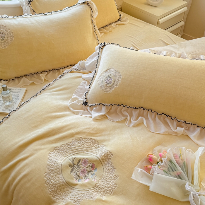 91家纺网 家纺一手货源 找家纺 （总）橘子家 2025新款婴儿绒床上四件套系列-维纳斯