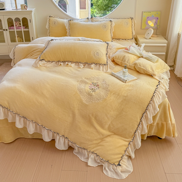 家纺货源 南通家纺 一件代发（总）橘子家 2025新款婴儿绒床上四件套系列-维纳斯