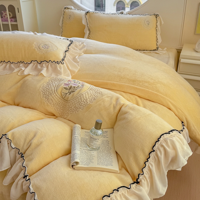 91家纺网 家纺一手货源 找家纺 （总）橘子家 2025新款婴儿绒床上四件套系列-维纳斯