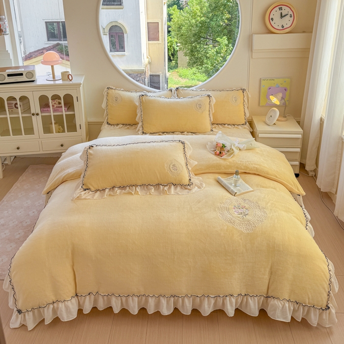 91家纺网 家纺一手货源 找家纺 （总）橘子家 2025新款婴儿绒床上四件套系列-维纳斯