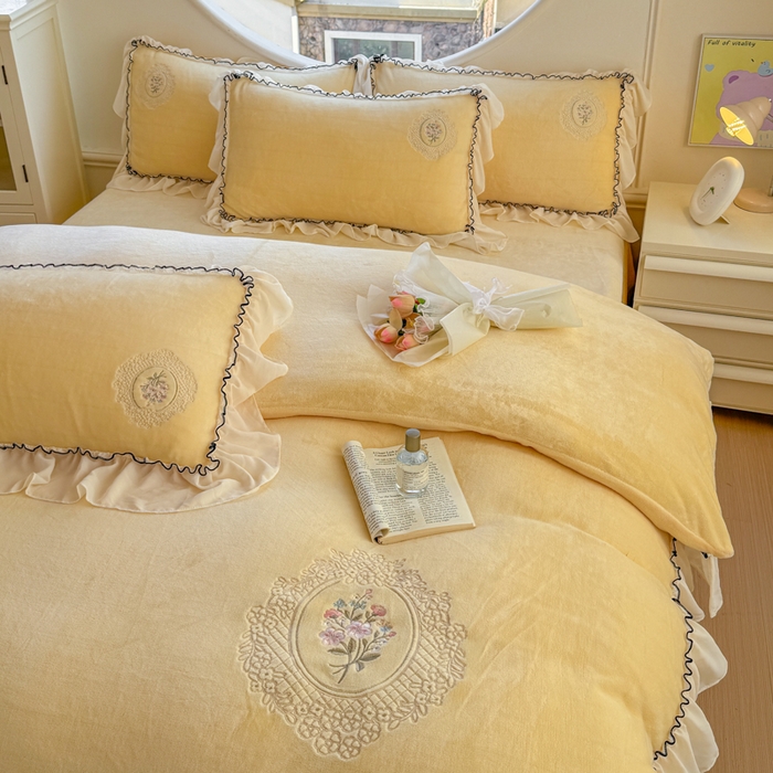 91家纺网 家纺一手货源 找家纺 （总）橘子家 2025新款婴儿绒床上四件套系列-维纳斯