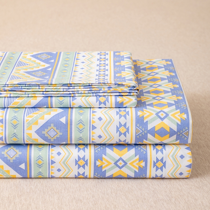 91家纺网 家纺一手货源 找家纺 居美良品 2025新款人字纹老粗布凉席席子单床单 床单单件 璀璨星河