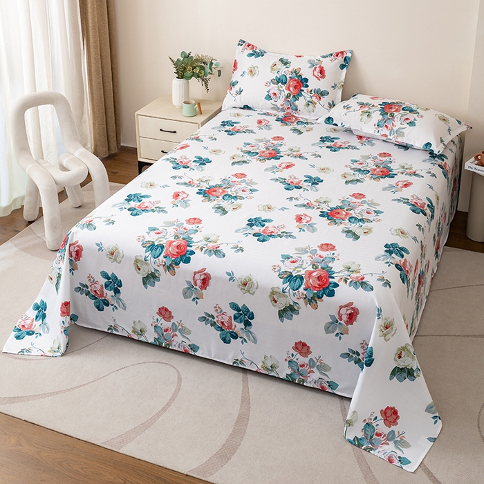 91家纺网 家纺一手货源 找家纺 居美良品 2025新款人字纹老粗布凉席席子单床单 床单单件 墨染清韵