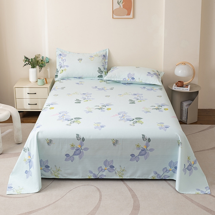 91家纺网 家纺一手货源 找家纺 居美良品 2025新款人字纹老粗布凉席席子单床单 床单单件 空谷幽兰