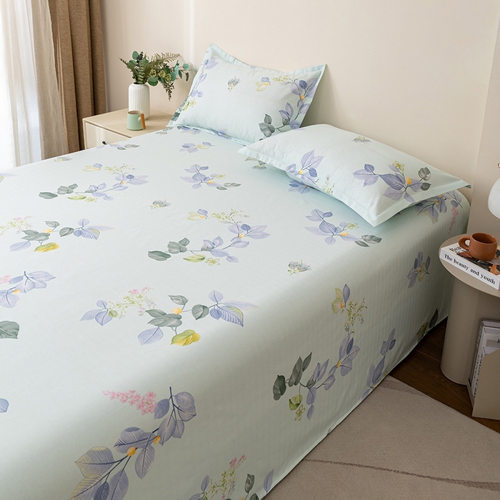 91家纺网 家纺一手货源 找家纺 居美良品 2025新款人字纹老粗布凉席席子单床单 床单单件 空谷幽兰