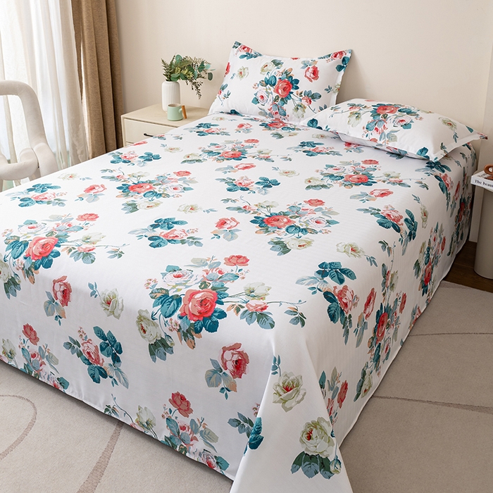 91家纺网 家纺一手货源 找家纺 居美良品 2025新款人字纹老粗布凉席席子单床单 床单单件 墨染清韵