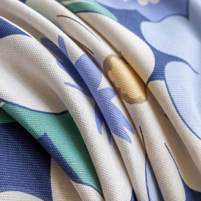 91家纺网 家纺一手货源 找家纺 居美良品 2025新款人字纹老粗布凉席席子单床单 床单单件 蓝色花海