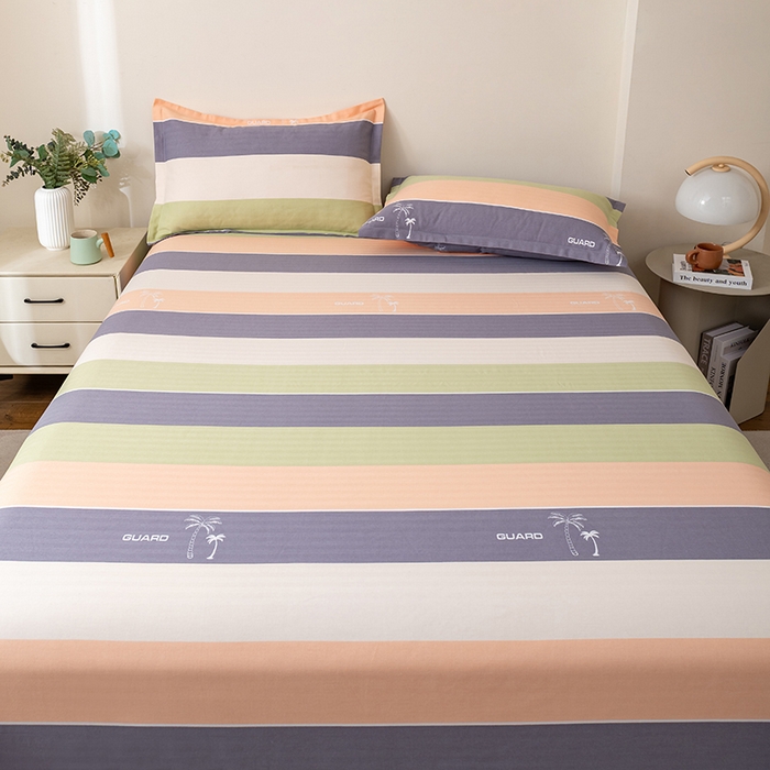 91家纺网 家纺一手货源 找家纺 居美良品 2025新款人字纹老粗布凉席席子单床单 床单单件 椰语织梦