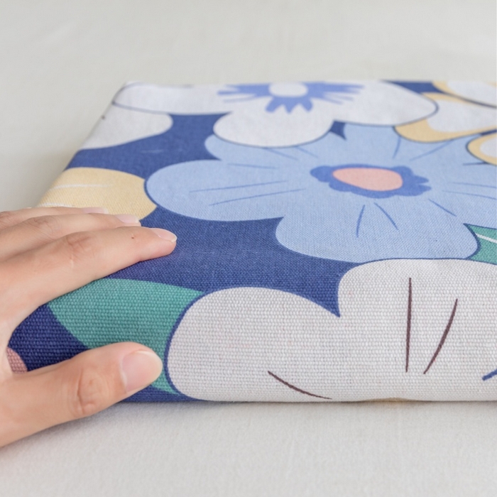 91家纺网 家纺一手货源 找家纺 居美良品 2025新款人字纹老粗布凉席席子单床单 床单单件 蓝色花海