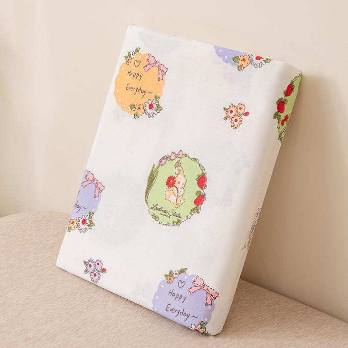 91家纺网 家纺一手货源 找家纺 居美良品 2025新款人字纹老粗布凉席席子单床单 床单单件 快乐小兔