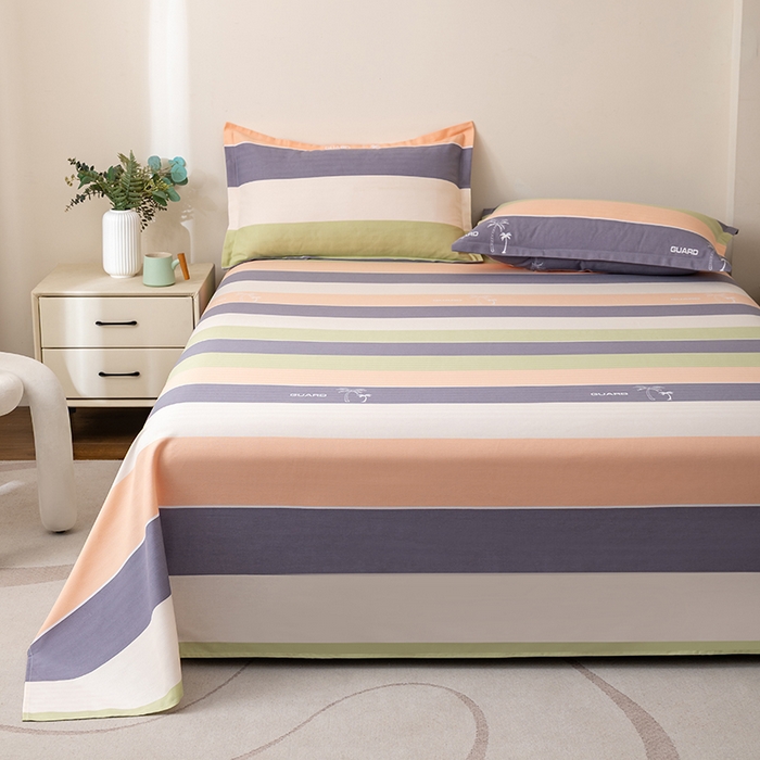 91家纺网 家纺一手货源 找家纺 居美良品 2025新款人字纹老粗布凉席席子单床单 床单单件 椰语织梦