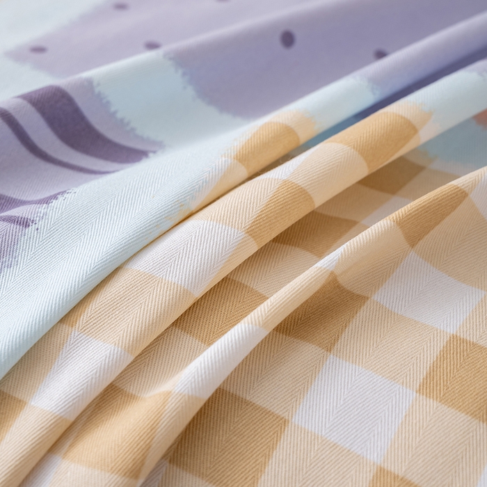 91家纺网 家纺一手货源 找家纺 居美良品 2025新款人字纹老粗布凉席席子单床单 床单单件 幸福魔方