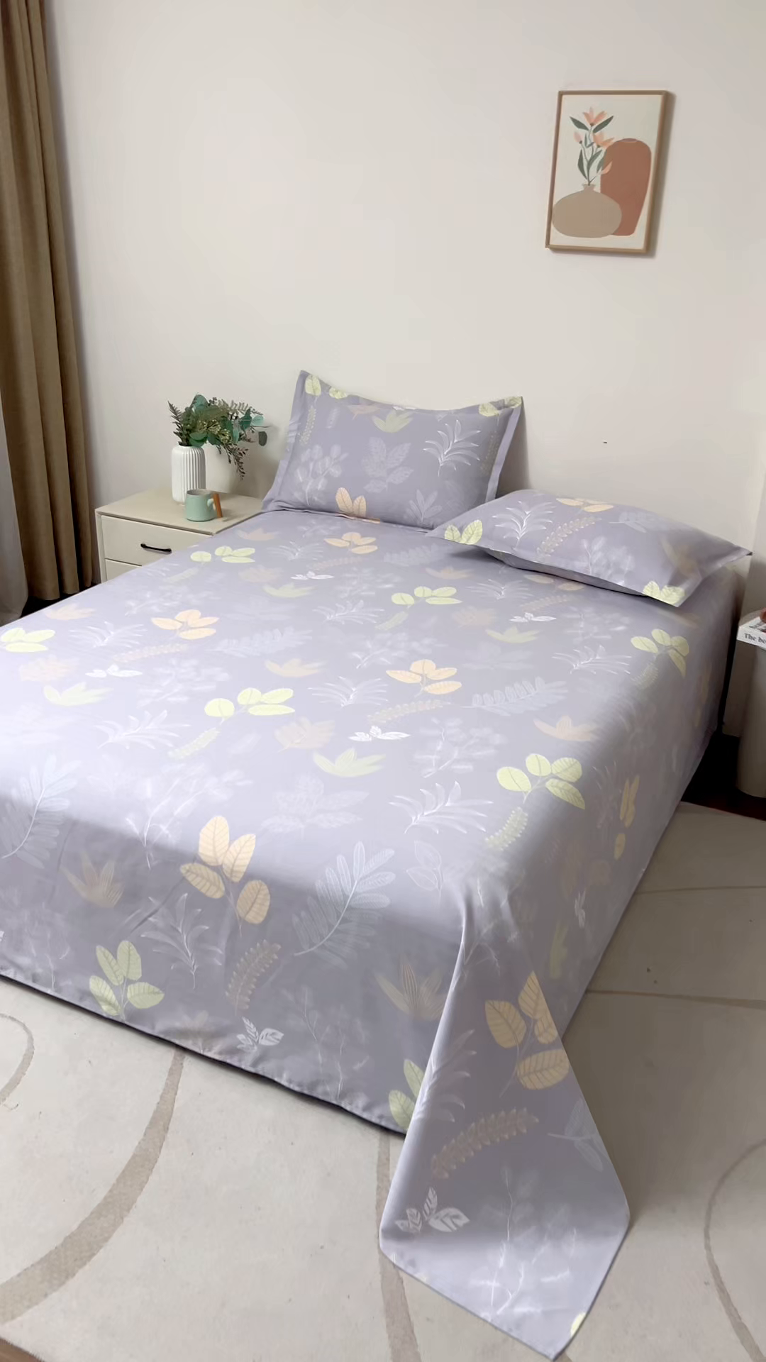 91家纺网 家纺一手货源 找家纺 居美良品 2025新款人字纹老粗布凉席席子单床单 床单单件 灰雾迷踪