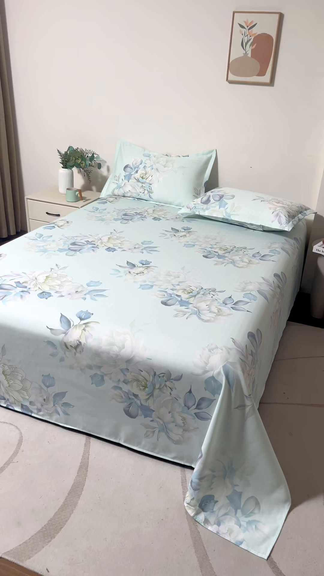 91家纺网 家纺一手货源 找家纺 居美良品 2025新款人字纹老粗布凉席席子单床单 床单单件 芳菲锦梦