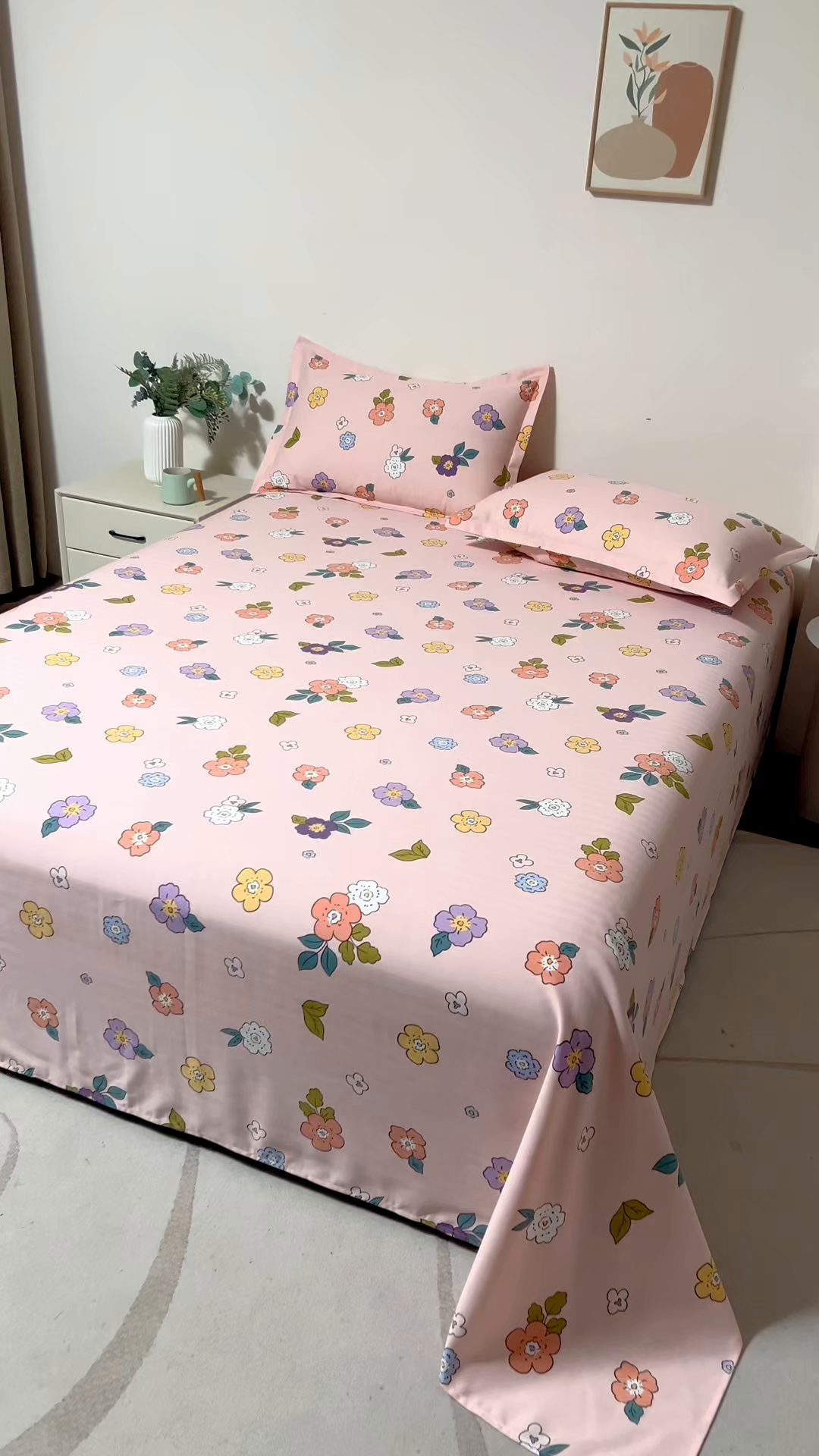 91家纺网 家纺一手货源 找家纺 居美良品 2025新款人字纹老粗布凉席席子单床单 床单单件 暖阳花开