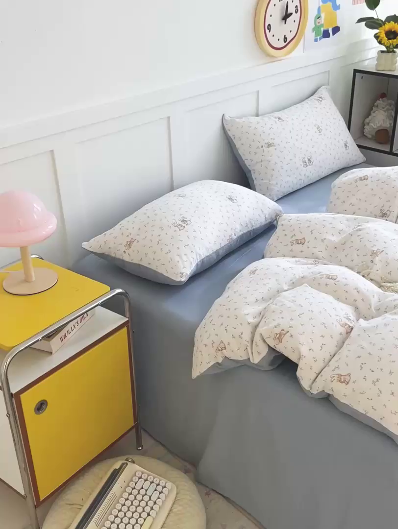 91家纺网 家纺一手货源 找家纺 王朝国际 2025新款爆款云感亚麻有氧双层纱皱皱双层纱四件套 花园派对