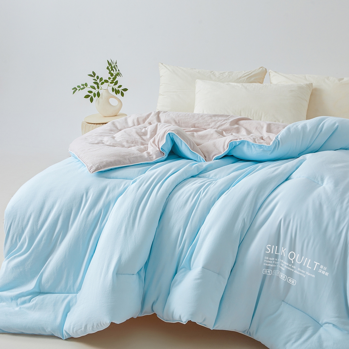 91家纺网 家纺一手货源 找家纺 芭芭棉家纺 2025新款深睡云亚朵同款星球被被子母被冬被芯 轻梦蓝