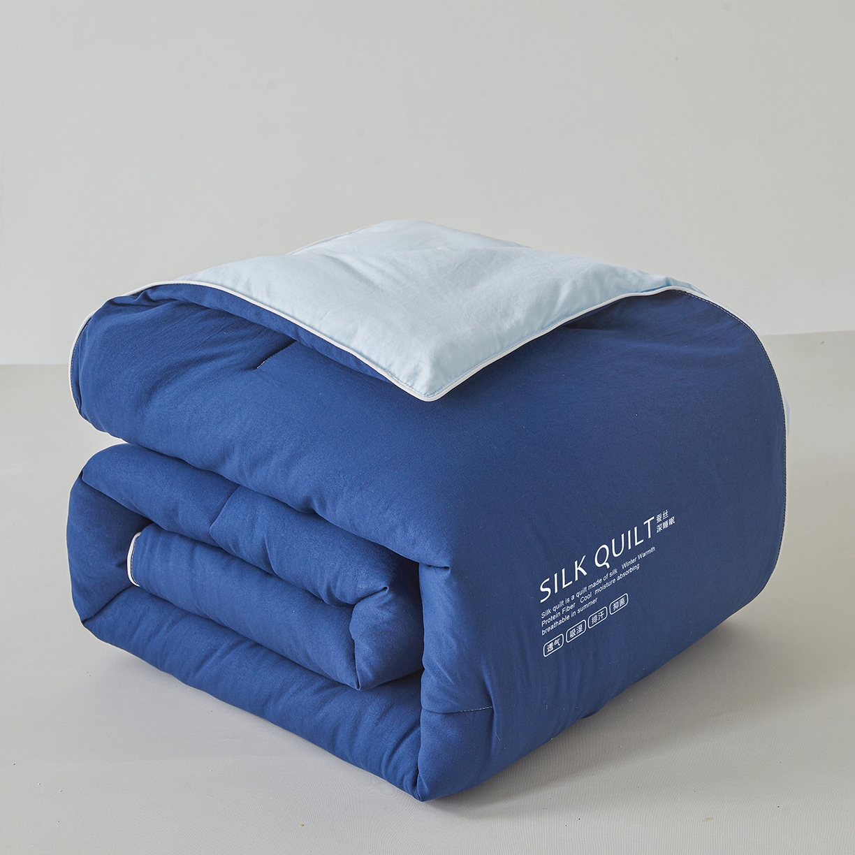 91家纺网 家纺一手货源 找家纺 芭芭棉家纺 2025新款深睡云亚朵同款星球被被子母被冬被芯 深睡蓝