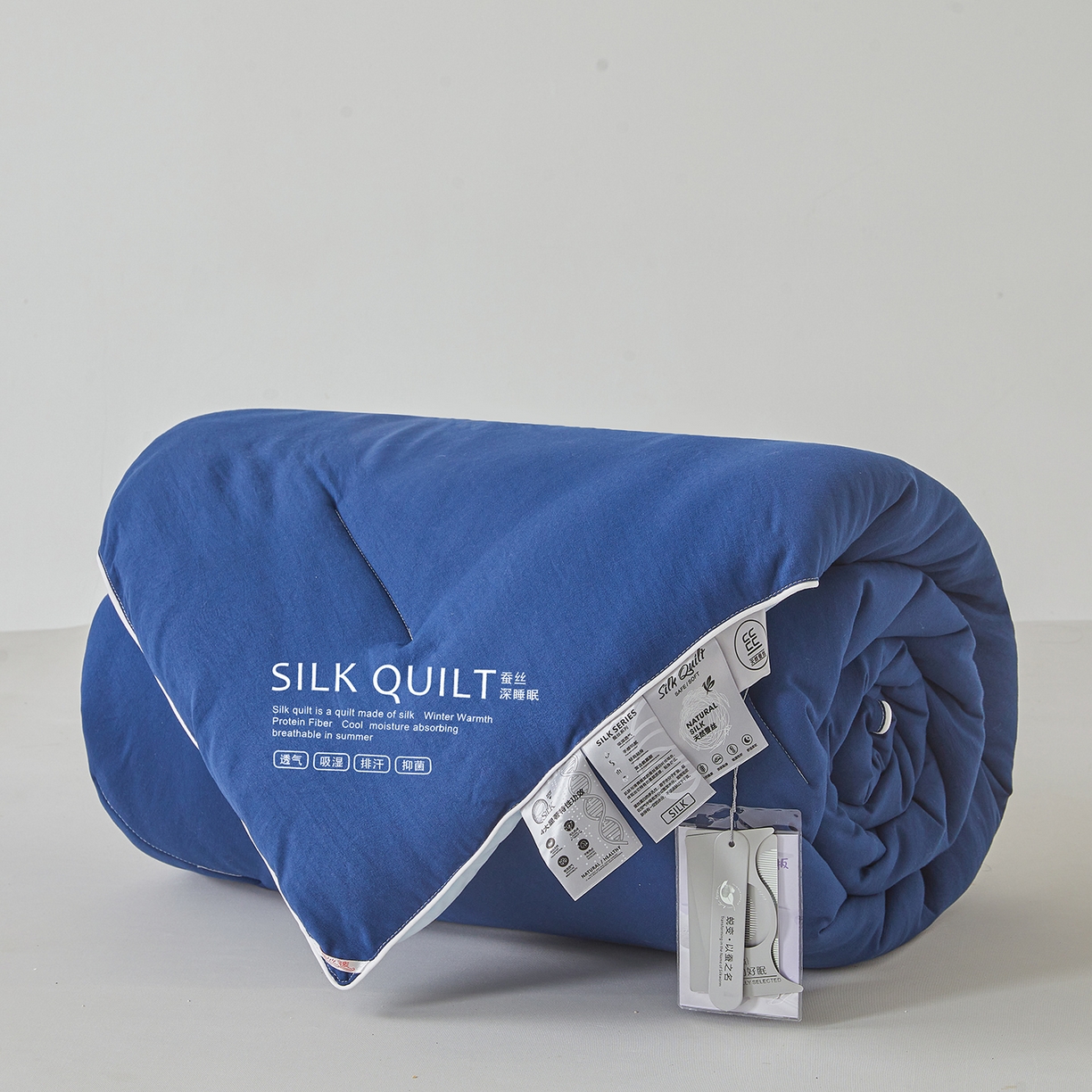 91家纺网 家纺一手货源 找家纺 芭芭棉家纺 2025新款深睡云亚朵同款星球被被子母被冬被芯 深睡蓝