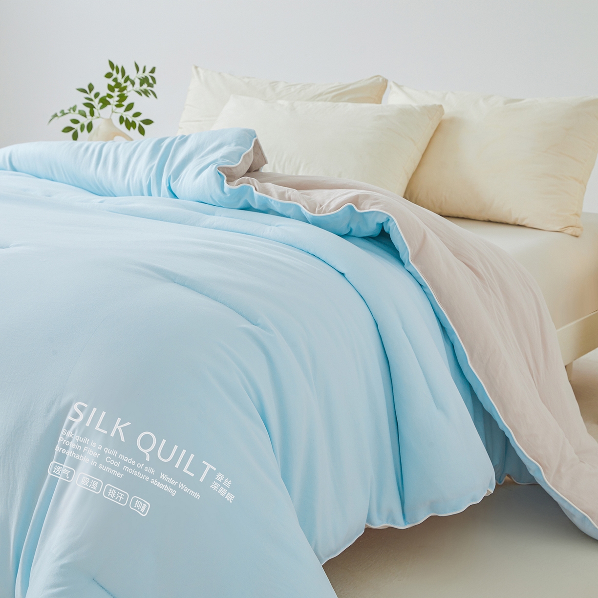 91家纺网 家纺一手货源 找家纺 芭芭棉家纺 2025新款深睡云亚朵同款星球被被子母被冬被芯 轻梦蓝