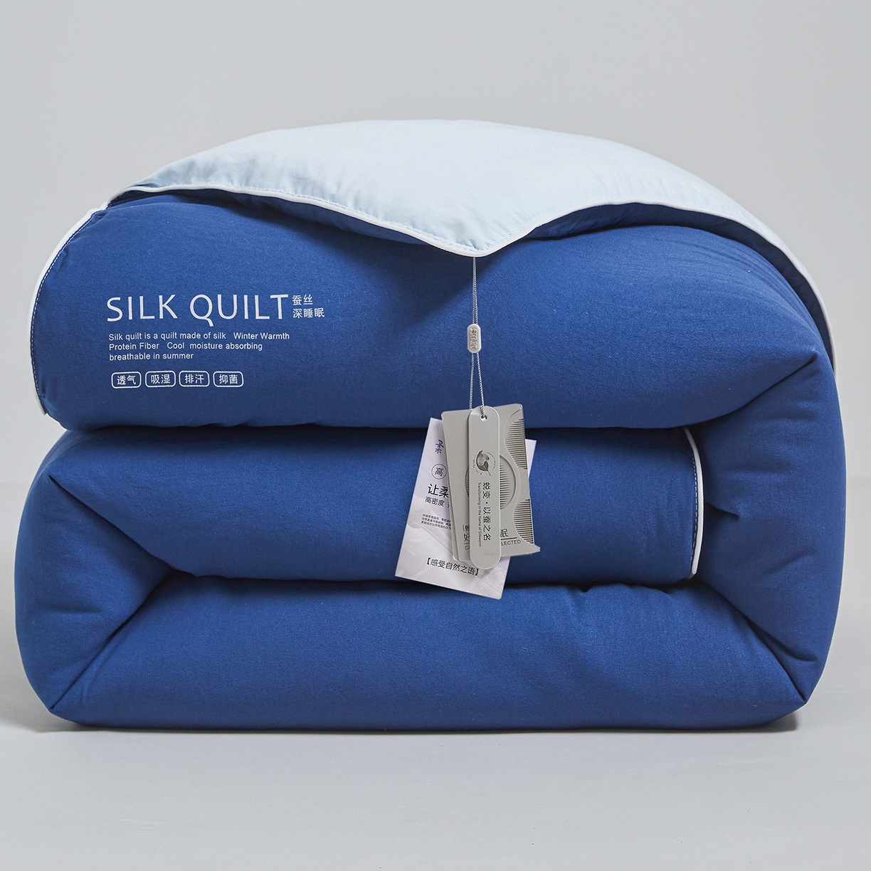 91家纺网 家纺一手货源 找家纺 芭芭棉家纺 2025新款深睡云亚朵同款星球被被子母被冬被芯 深睡蓝